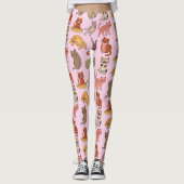 Kat Lovers. Afspeelbare katten op roze Leggings (Voorkant)