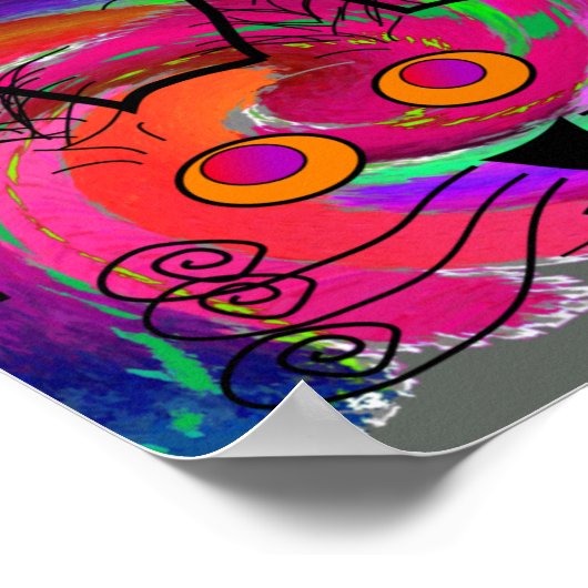 Kat Lovers Art Poster-Abstract olieverf Poster (Hoek)
