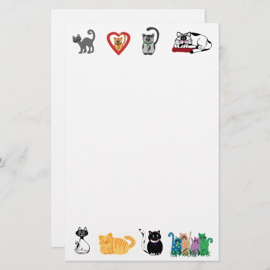 Kat Lovers Briefpapier papier (Voorkant / Achterkant)