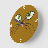Kat Lovers Cat Face Clock Ronde Klok (Hoek)