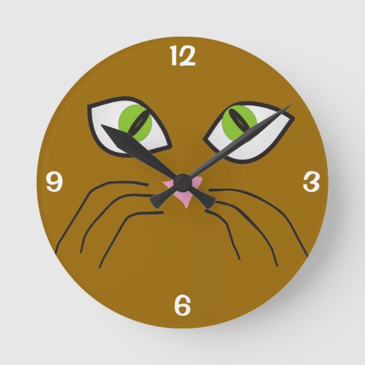 Kat Lovers Cat Face Clock Ronde Klok (Voorkant)
