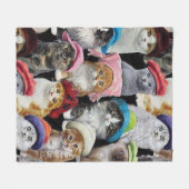 Kat Lovers Collage Fleece Blanket Deken (Voorkant (Horizontaal))