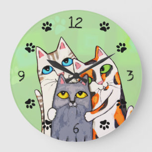 Kat Lover's Cute Kat Wall Clock Grote Klok