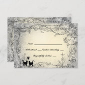 Kat Lovers  Grijs en Goud RSVP (Voorkant / Achterkant)