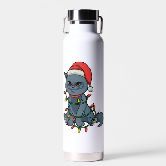 Kat Lovers kerstcadeau Kitten Xmas Light Waterfles (Voorkant)