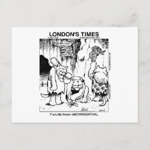 Kat-Lovers "Meownderthals" Offbeat Cartoon Gifts Briefkaart