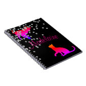 Kat Lovers Modern Black Roze Spots Personal Notitieboek (Rechterzijde)