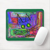 Kat Lovers "The Curious Abstract Cat" Art Muismat (Met muis)