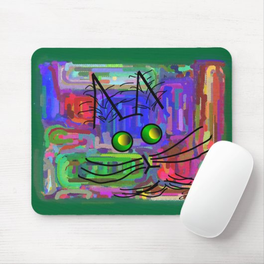 Kat Lovers "The Curious Abstract Cat" Art Muismat (Met muis)