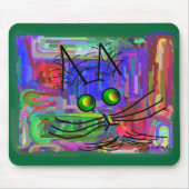 Kat Lovers "The Curious Abstract Cat" Art Muismat (Voorkant)