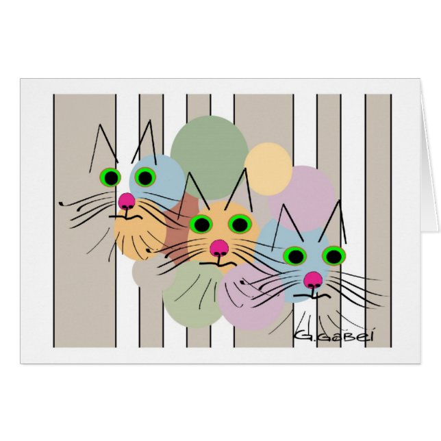 Kat Lovers "Three Amigos" Kat Art (Voorkant Horizontaal)
