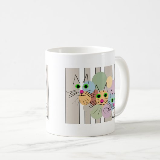 Kat Lovers "Three Amigos" Kat Art Koffiemok (Voorkant rechts)