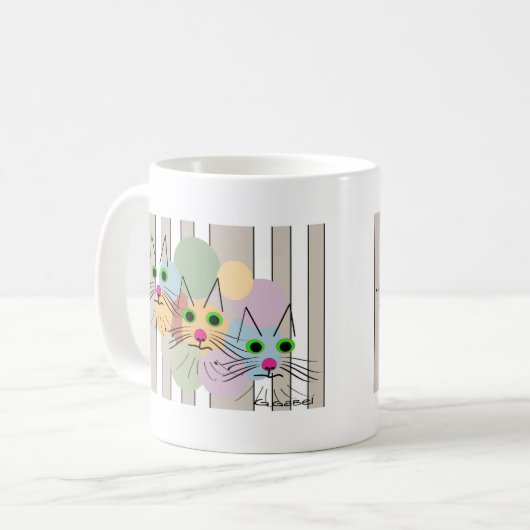 Kat Lovers "Three Amigos" Kat Art Koffiemok (Voorkant links)