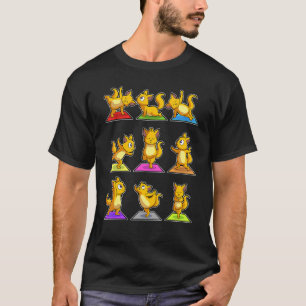 Kat Luiaard Yoga Houdingen Sport Turnen Ohm Hartsl T-shirt