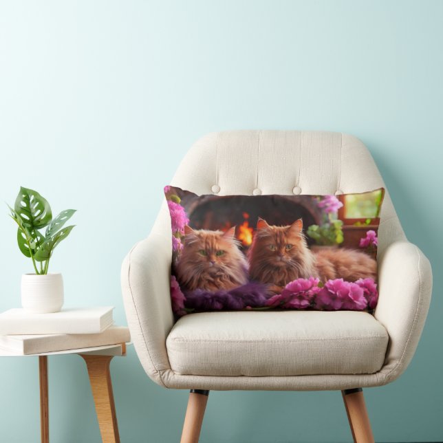 Kat Lumbar Kussen voor Kattenliefhebbers (Stoel)