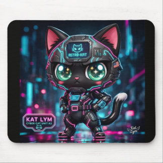Kat Lym Cyberpunk Mecha Cat Desk Mat - Astro-Kat Muismat