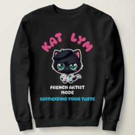 Kat Lym French Artist Mode Cat Sticker. Trui