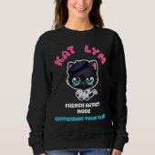 Kat Lym French Artist Mode Cat Sticker. Trui (Voorkant)