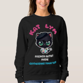 Kat Lym French Artist Mode Cat Sticker. Trui