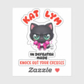 Kat Lym In Defeater Mode Gym Sticker (Vel)