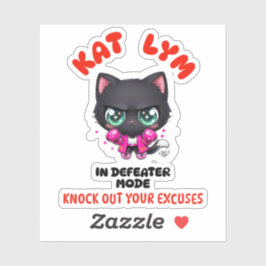 Kat Lym In Defeater Mode Gym Sticker