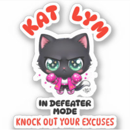 Kat Lym In Defeater Mode Gym Sticker