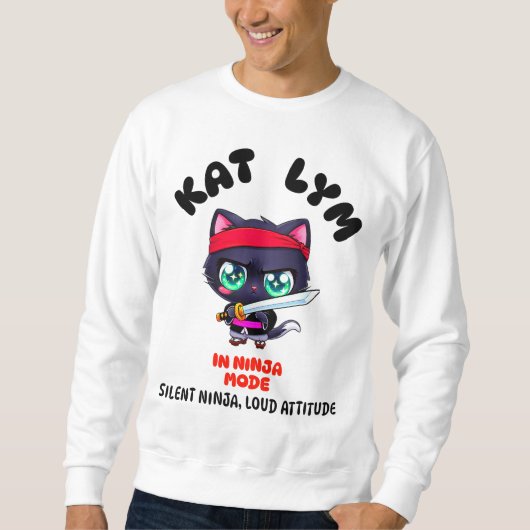 Kat Lym In Ninja Mode Black Cat Trui (Voorkant)