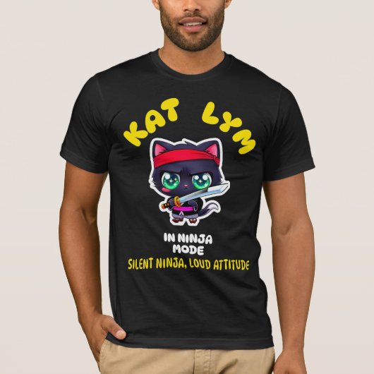 Kat Lym In Ninja Mode T-shirt (Voorkant)