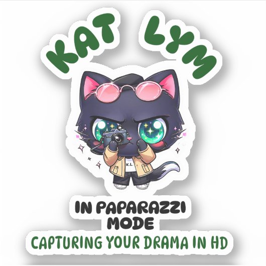 Kat Lym In Paparazzi Mode Sticker (Voorkant)