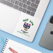 Kat Lym In Paparazzi Mode Sticker (Laptop met iPhone)