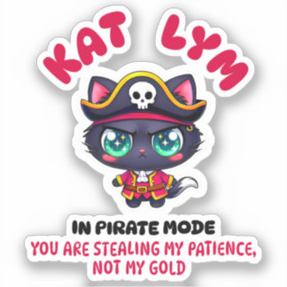 Kat Lym In Pirate Mode 2 Sticker