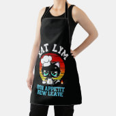 Kat Lym Sarcastic Chef Cat - Bon Appetit Now Leave Schort (Insitu)