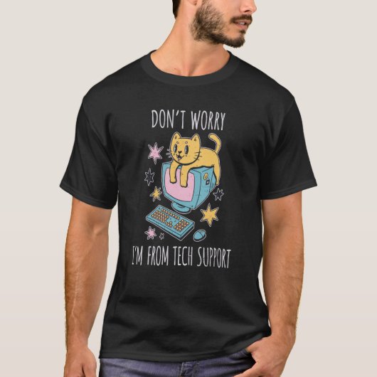 Kat maak me geen zorgen dat ik van de Computer Cat T-shirt (Voorkant)