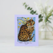Kat Magisch Ocicat met airy Wings Briefkaart (Staand voorkant)