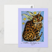Kat Magisch Ocicat met airy Wings Briefkaart (Voorkant / Achterkant)