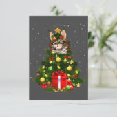 Kat Maine Coon Cat Xmas Bastruitjes Lat Lover Ugly Bedankkaart (Staand voorkant)
