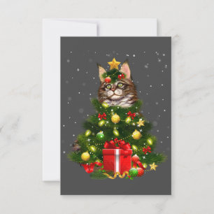 Kat Maine Coon Cat Xmas Bastruitjes Lat Lover Ugly Bedankkaart