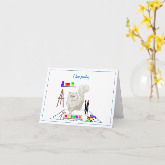 Kat maken in Art Studio-Wenskaart of cadeau Kaart (Gele Bloem)