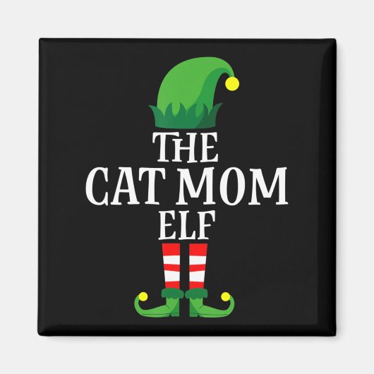 Kat mam Elf Women Girls Apparel Fun Kerstmis Magneet (Voorkant)