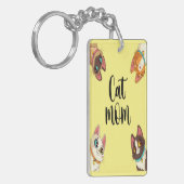 Kat mam geel sleutelhanger (Voorkant Links)