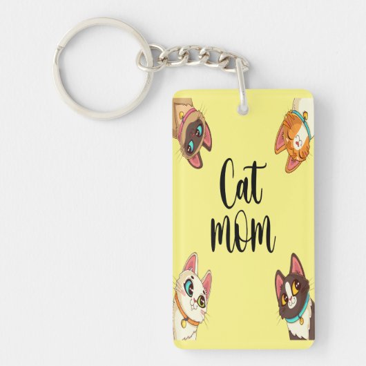 Kat mam geel sleutelhanger (Voorkant)