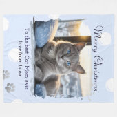 Kat Mam Gepersonaliseerde Huisdier Foto Kerstmis Fleece Deken (Voorkant (Horizontaal))