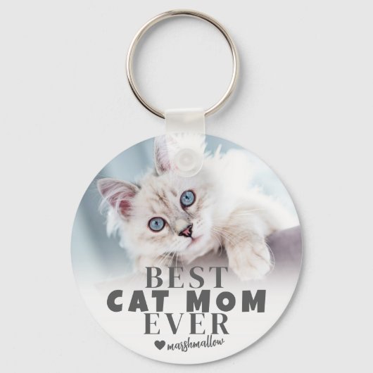 Kat Mam Gepersonaliseerde Pet Foto Sleutelhanger (Voorkant)