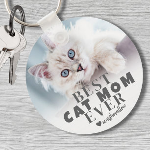 Kat Mam Gepersonaliseerde Pet Foto Sleutelhanger