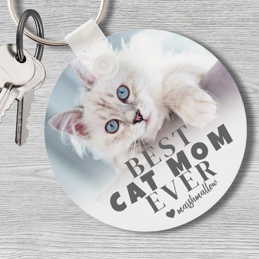 Kat Mam Gepersonaliseerde Pet Foto Sleutelhanger