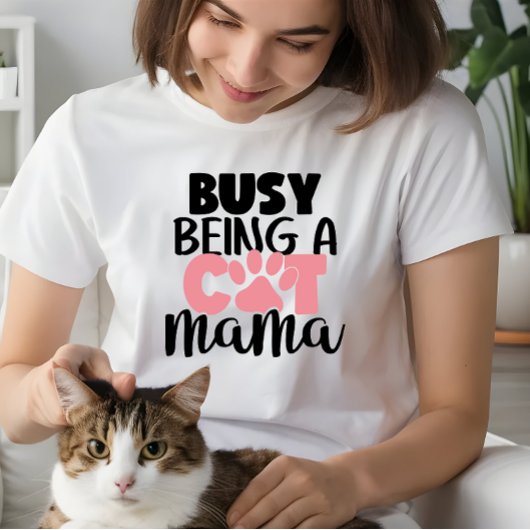 Kat Mam Gifts Vrouwen, Bezig als een Kat Mama Tri-Blend Shirt