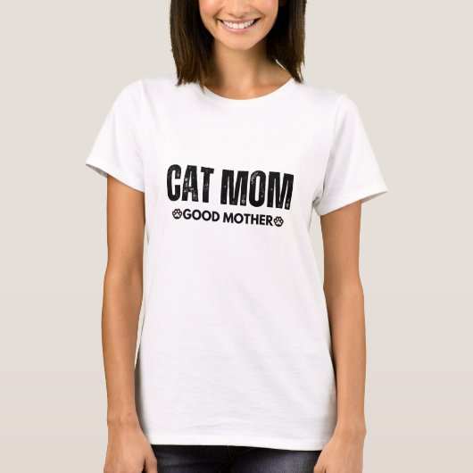 Kat Mam Goede Moeder T-shirt (Voorkant)