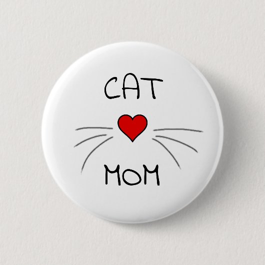 Kat mam Heart en Whiskers Ronde Button 5,7 Cm (Voorkant)