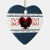 Kat mam Kat Love Double Sided Heart Keramisch Ornament (Rechts)