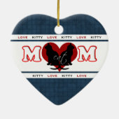 Kat mam Kat Love Double Sided Heart Keramisch Ornament (Achterkant)